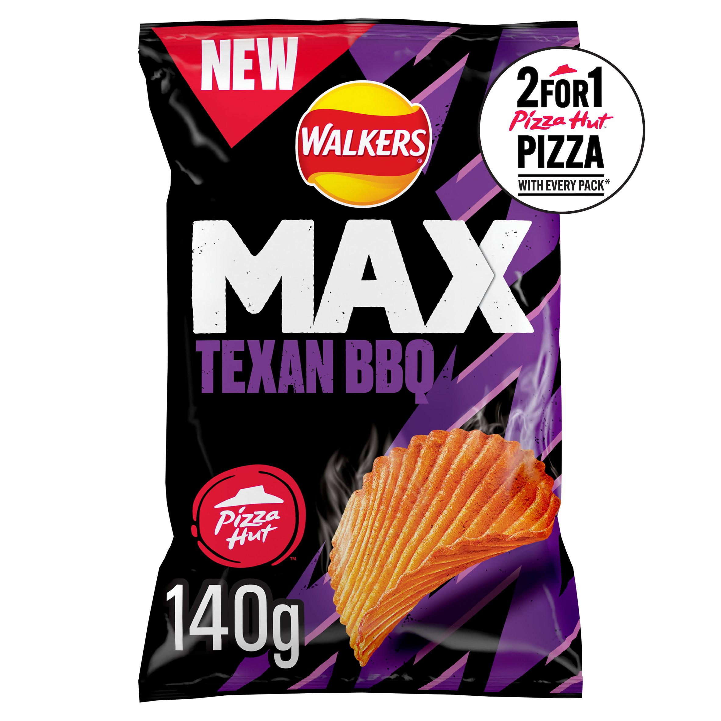 Walkers Max Pizza Hut Texas BBQ 140g